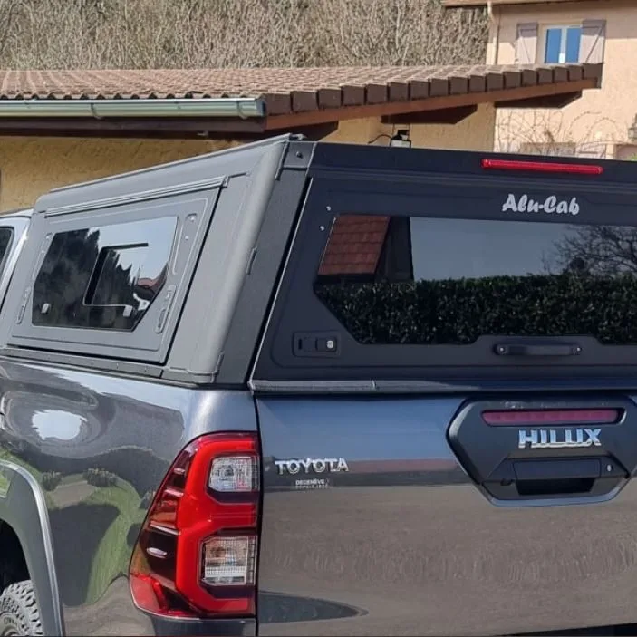 Hard top Alu Cab contour next génération extra cabine cabine aluminium noir avec vitres latérales – Image 3