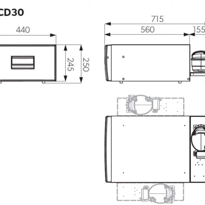 Réfrigérateur à tiroir à compresseur coolmatic Dometic 30L noir – Image 3
