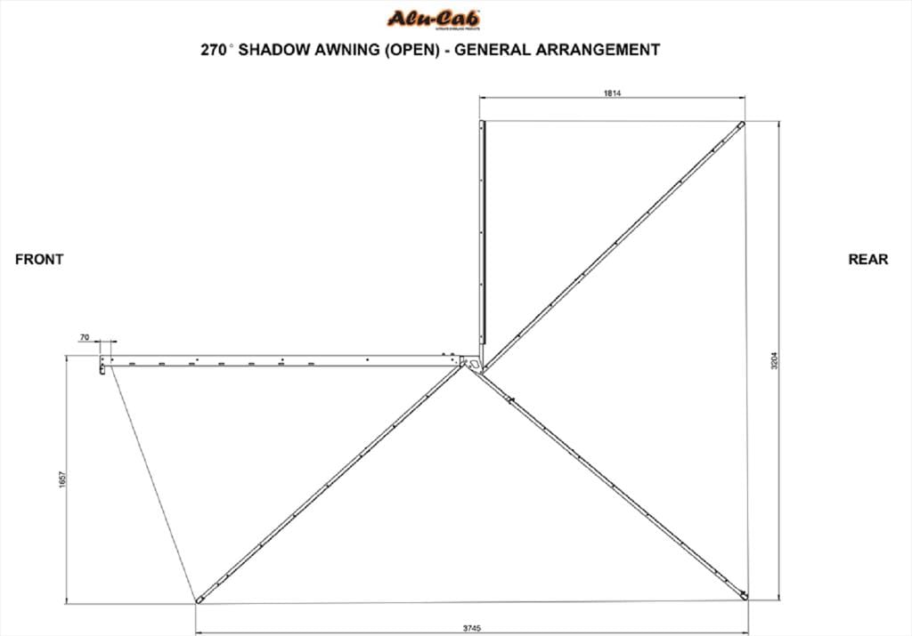 AUVENT ALU CAB AUTOPORTE OUVERTURE 270° A GAUCHE 2.60M – Image 7
