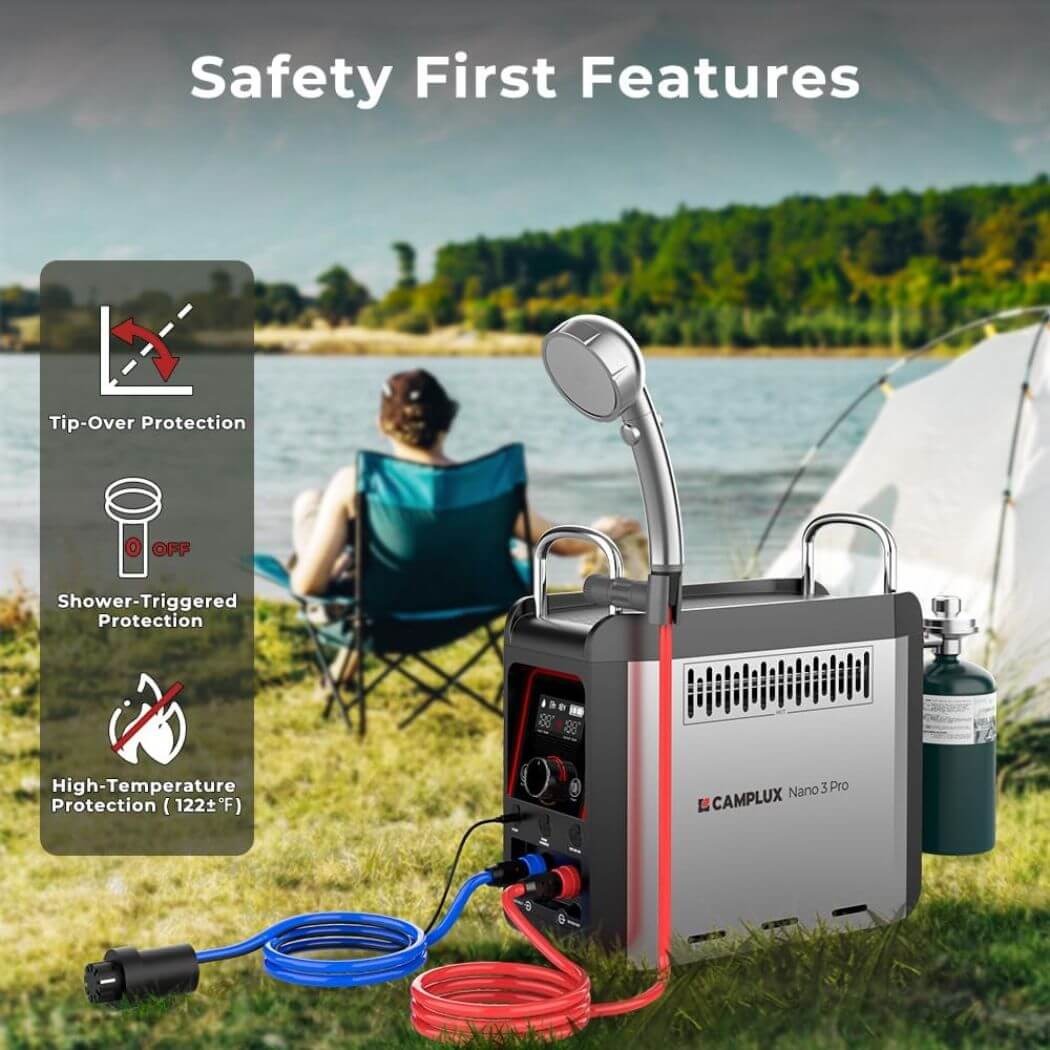 Chauffe-eau gaz Camplux Nano 3 Pro pour camping et extérieur – Image 5