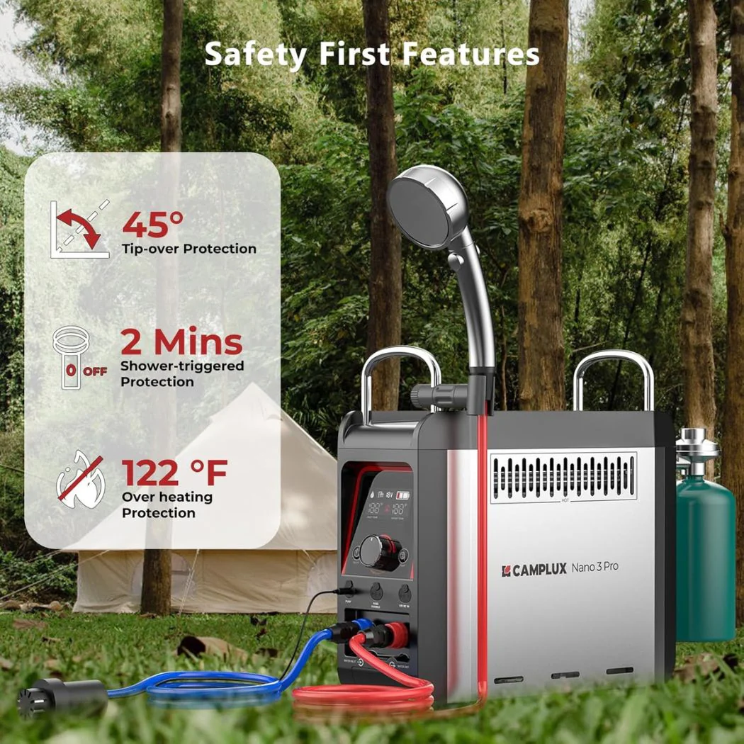 Chauffe-eau gaz Camplux Nano 3 Pro pour camping et extérieur – Image 7
