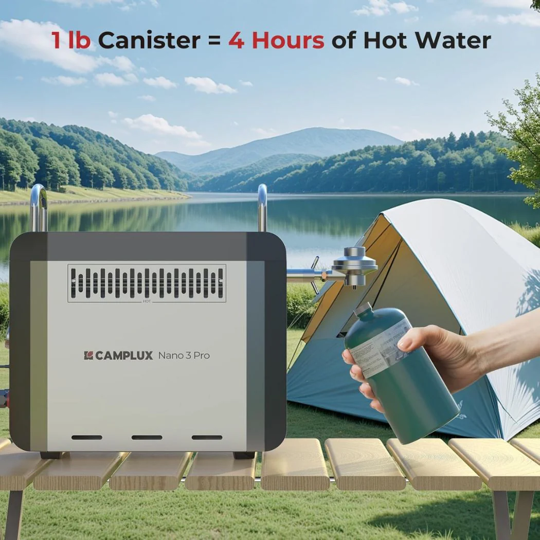 Chauffe-eau gaz Camplux Nano 3 Pro pour camping et extérieur – Image 8