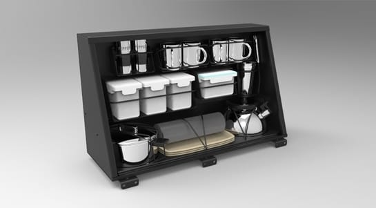 Coffre Alu-Cab 750 mm pour Hardtop avec set cuisine